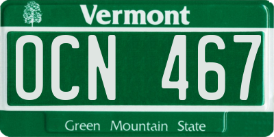 VT license plate OCN467