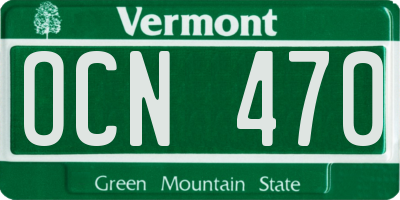 VT license plate OCN470