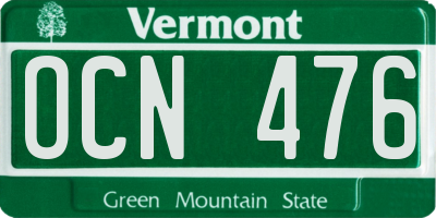 VT license plate OCN476