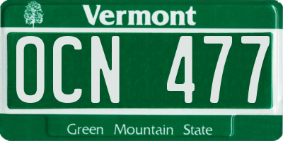 VT license plate OCN477