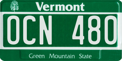 VT license plate OCN480
