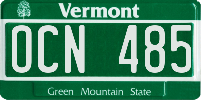 VT license plate OCN485
