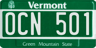 VT license plate OCN501