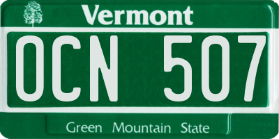 VT license plate OCN507
