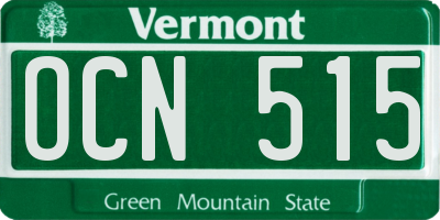 VT license plate OCN515