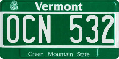 VT license plate OCN532