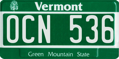 VT license plate OCN536