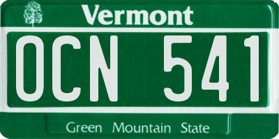 VT license plate OCN541