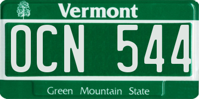 VT license plate OCN544