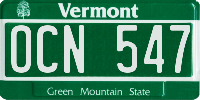 VT license plate OCN547