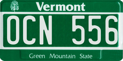 VT license plate OCN556