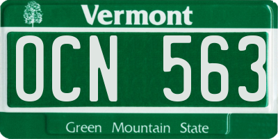 VT license plate OCN563