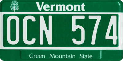 VT license plate OCN574