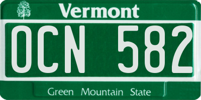 VT license plate OCN582