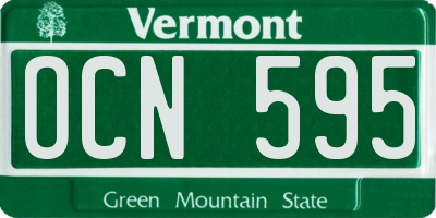 VT license plate OCN595