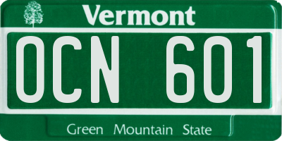 VT license plate OCN601