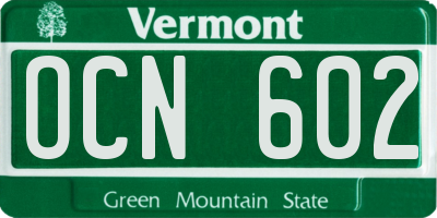 VT license plate OCN602