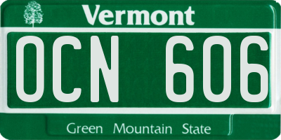 VT license plate OCN606