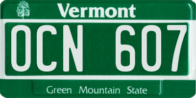 VT license plate OCN607