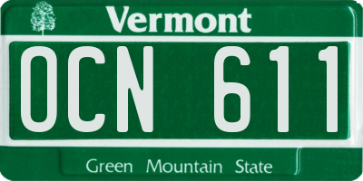 VT license plate OCN611