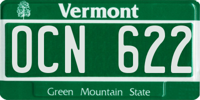 VT license plate OCN622
