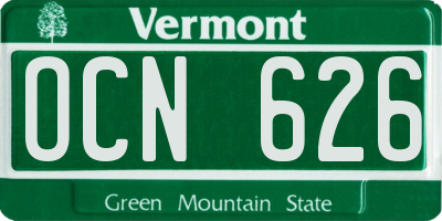 VT license plate OCN626