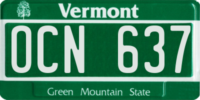 VT license plate OCN637
