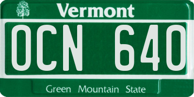VT license plate OCN640