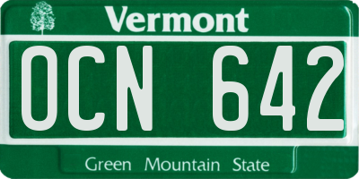 VT license plate OCN642