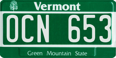 VT license plate OCN653
