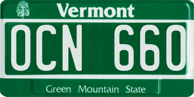 VT license plate OCN660