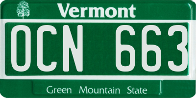 VT license plate OCN663
