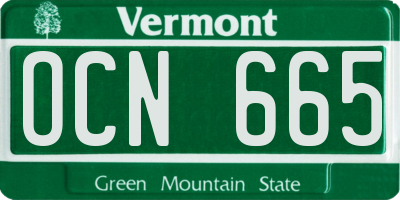 VT license plate OCN665