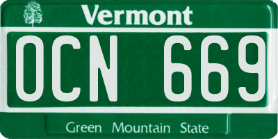 VT license plate OCN669