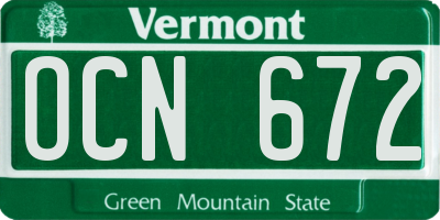 VT license plate OCN672
