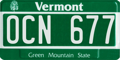 VT license plate OCN677
