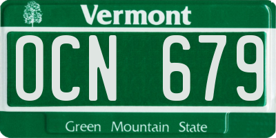 VT license plate OCN679