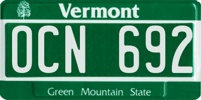 VT license plate OCN692