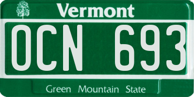 VT license plate OCN693