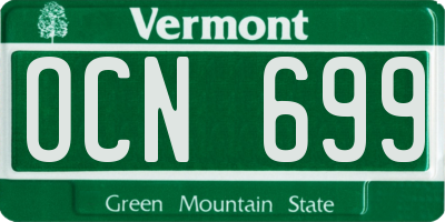 VT license plate OCN699