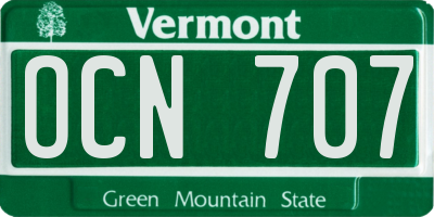 VT license plate OCN707