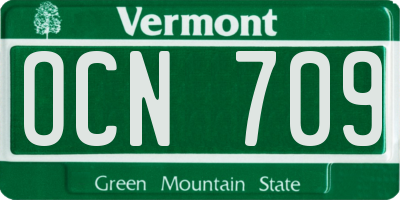 VT license plate OCN709