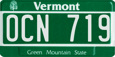 VT license plate OCN719