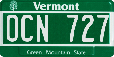VT license plate OCN727