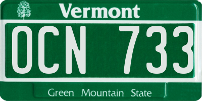 VT license plate OCN733