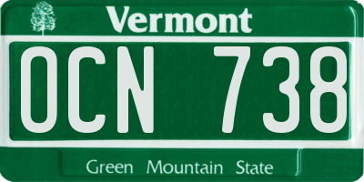 VT license plate OCN738