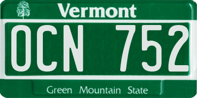 VT license plate OCN752