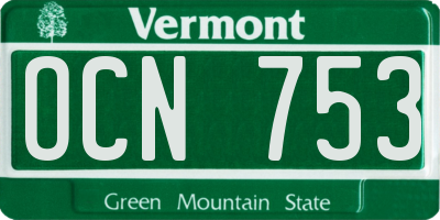 VT license plate OCN753
