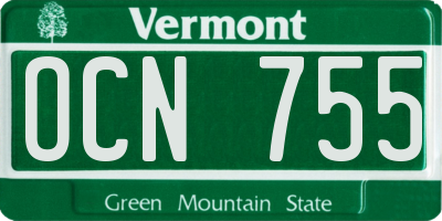 VT license plate OCN755