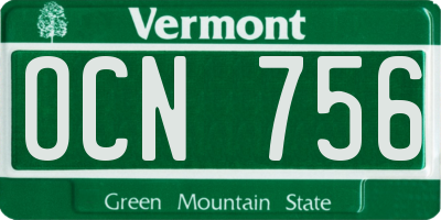 VT license plate OCN756